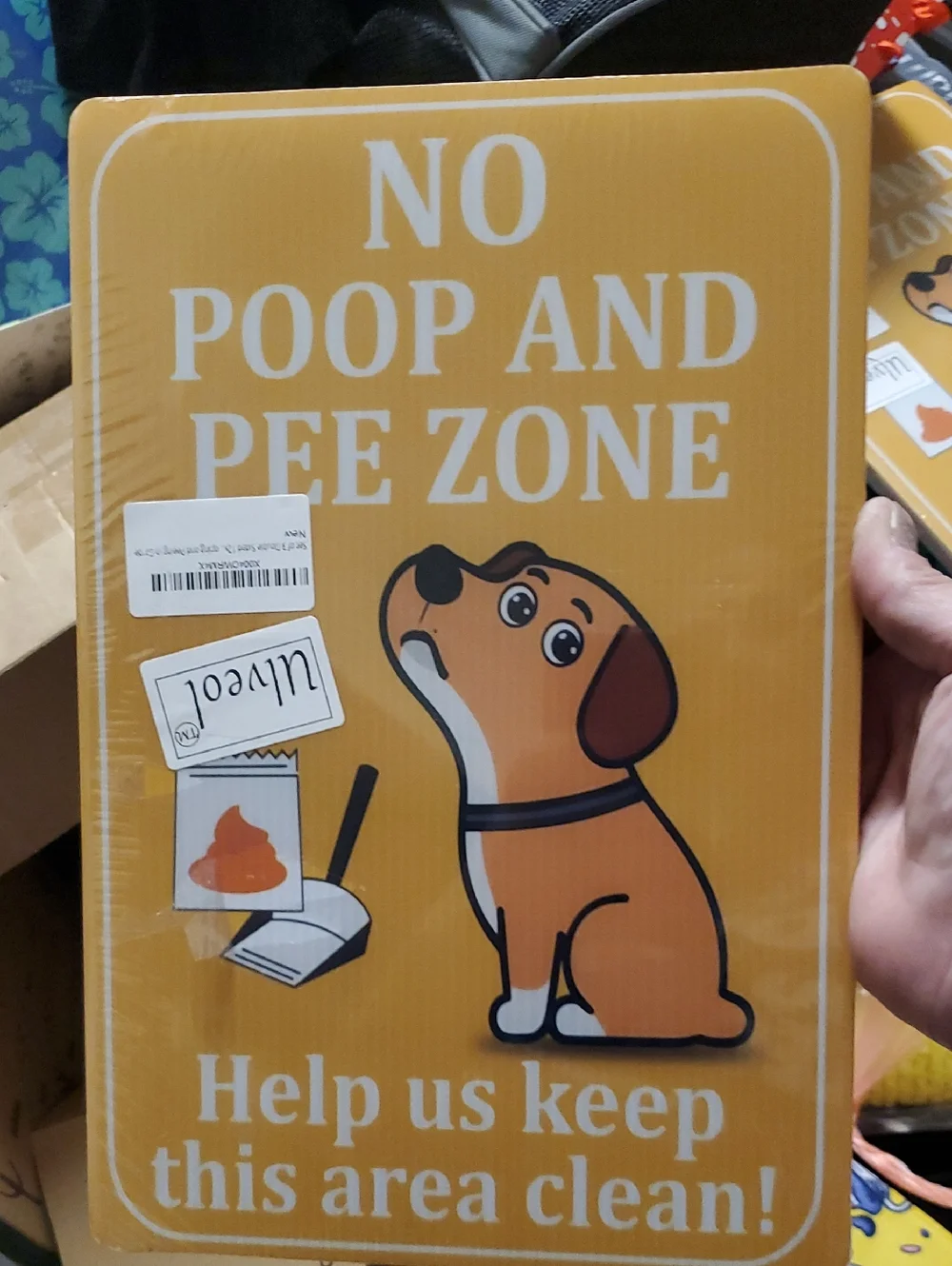 Nwt 3 No Poop and Pee Zone Dog Sign - Yellow